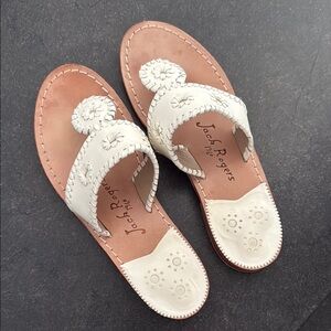 Jack Rogers Tan and White Sandals with Classic Design